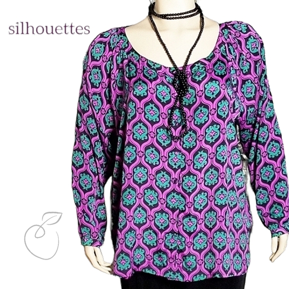 SILHOUETTES OVERSIZED BLOUSE SIZE 3X - Picture 15 of 16
